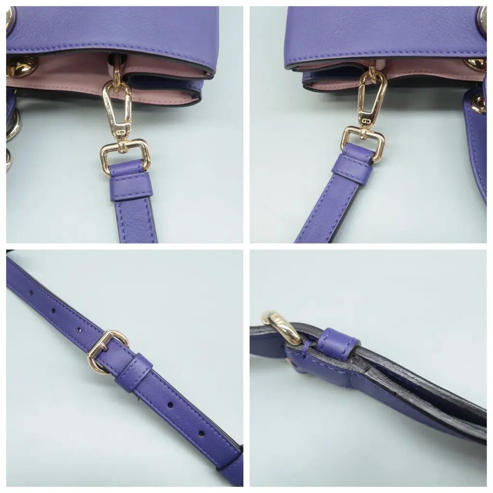 100% Authentic Dior Diorissimo Purple W/P Leather Satchel - Picture 7 of 12